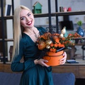 Квіти в коробці "Золота осінь", M