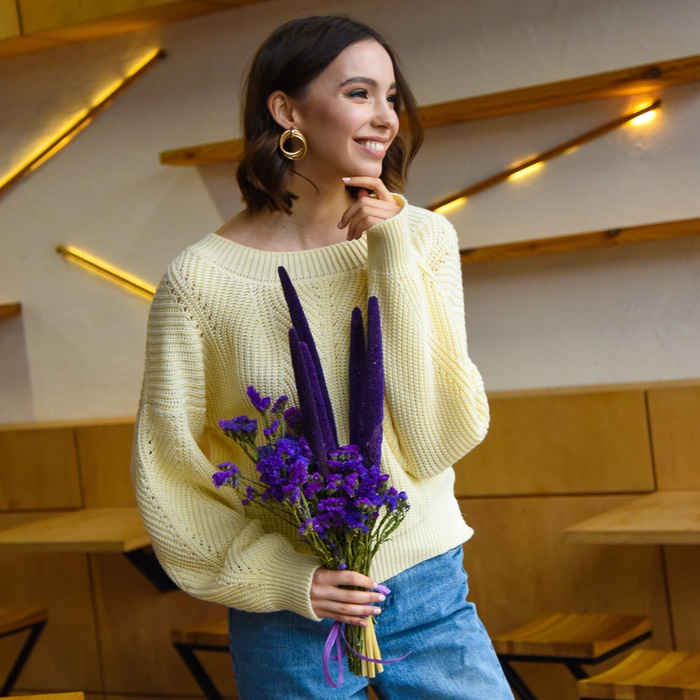 Букет из сухоцветов фиолетовый