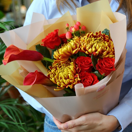 Осінній букет з хризантемою "Барви осені"