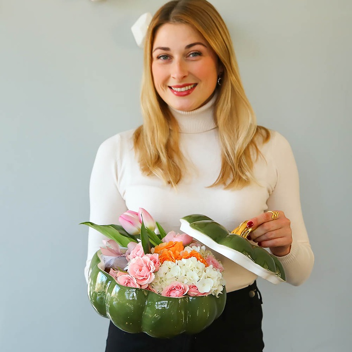 Подарочный набор с цветами и вареньем Персик-лаванда