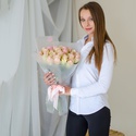 Букет из 25 роз "Пинк Атена"