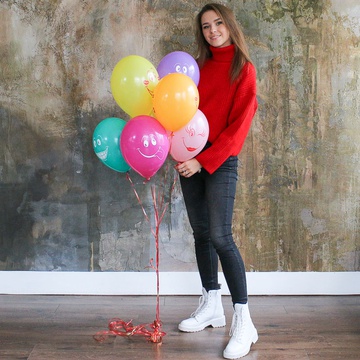 Охапка воздушных шаров "Эмоции и улыбки"