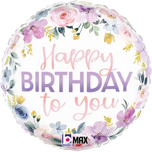 Фольгированный шарик HB "Цветочная акварель"
