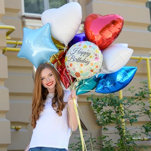 Охапка воздушных шаров С Днем Рождения
