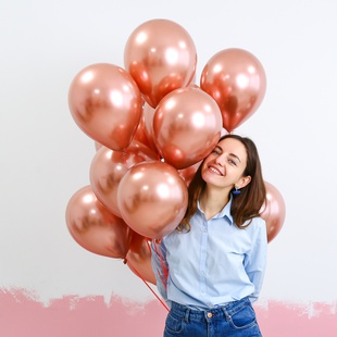 Оберемок повітряних куль "Хром", рожеве золото