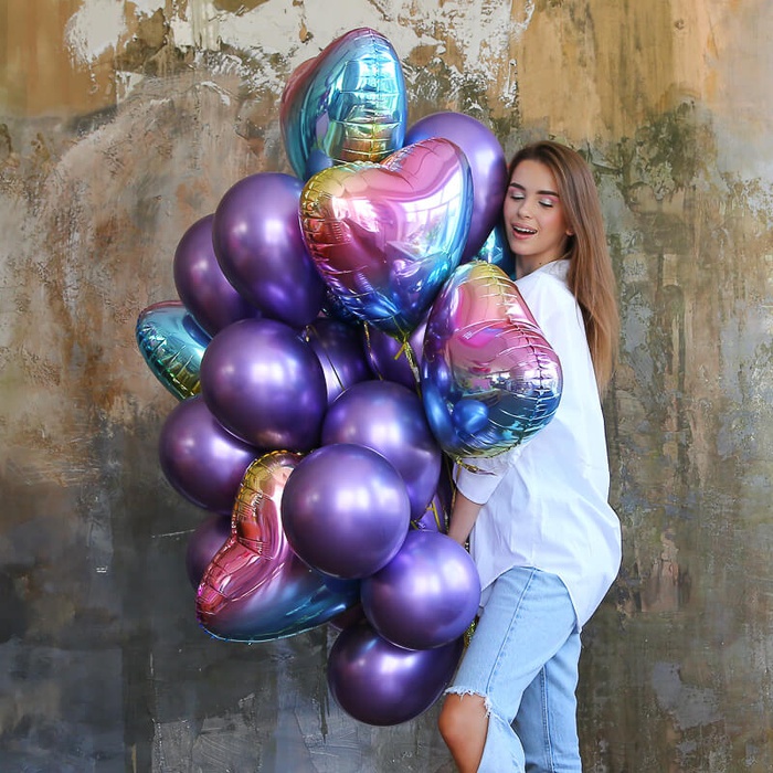 Охапка воздушных шаров "Омбре", 25 шт