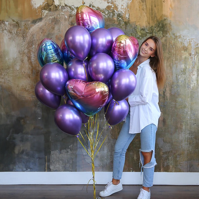 Охапка воздушных шаров "Омбре", 25 шт