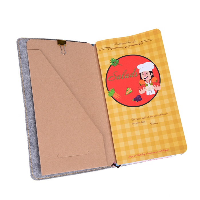 Блокнот кожаный Кулинария, оранжевый