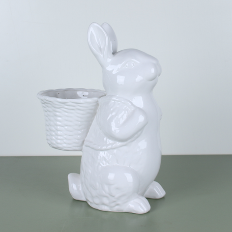 Керамічний кролик з кошиком, М