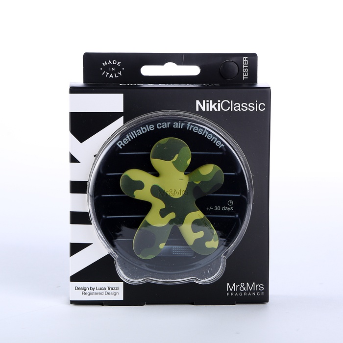 Ароматизатор в машину чоловічок Mr&Mrs NIKI CLASSIC Pine & Eucalyptus - Green Camouflage