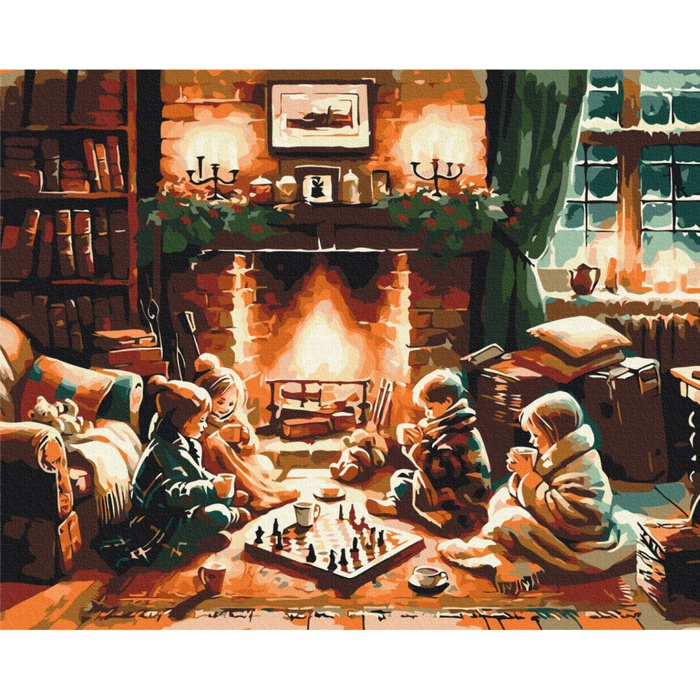 Картина по номерам "Когда за окном вьюга"