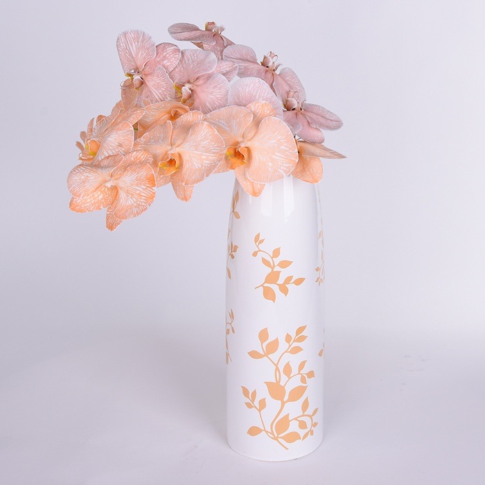 Ваза "Eterna", с бежевыми листьями, высокая