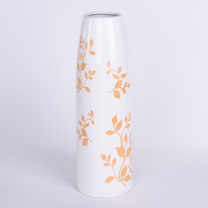 Ваза "Eterna", с бежевыми листьями, высокая