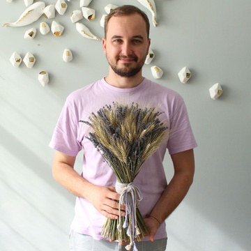 Букет из сухоцветов "Лаванда и пшеница"