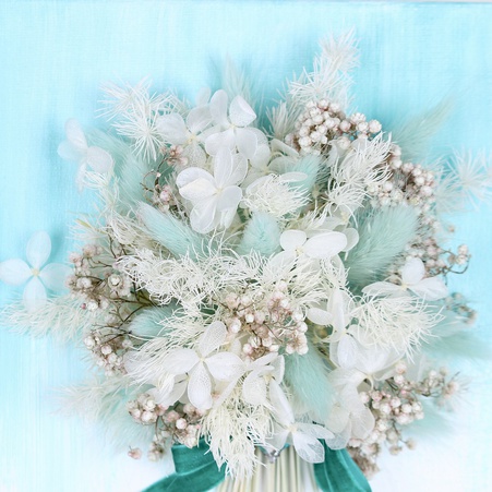 Картина из сухоцветов "Лазурь сухоцветов"