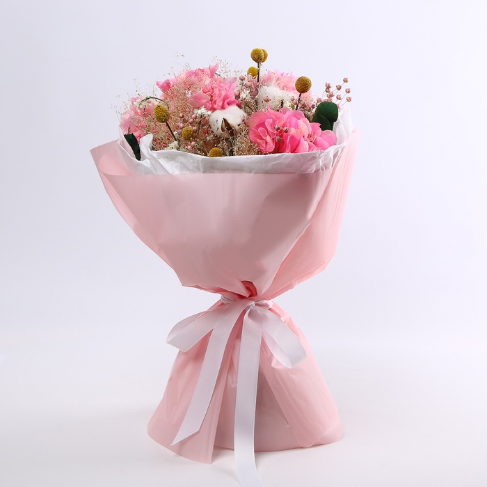 Букет із сухоцвітів "Рожева тиша"