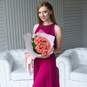 Букет 21 роза Мисс Пигги