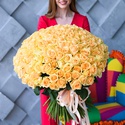Букет 201 персиковая роза Аваланч