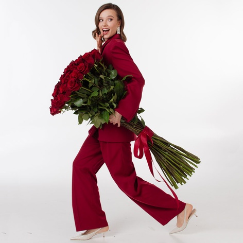 Букет 51 роза Эксплорер