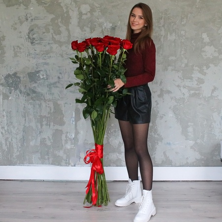 Букет з 25 троянд Фрідом, 160 см