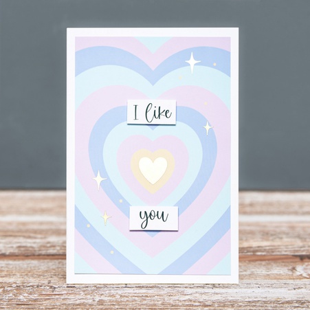 Открытка ручной работы "I like you"
