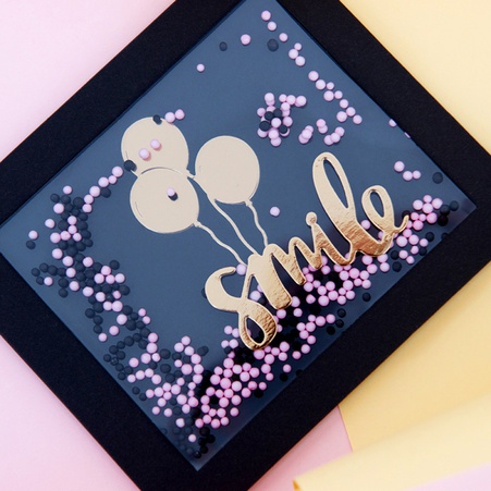 Листівка прозора з сипучим блиском "Smile"