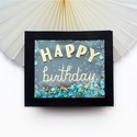Листівка прозора з сипучим блиском "Happy Birthday"