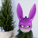 Карнавальная маска заяц малиновая