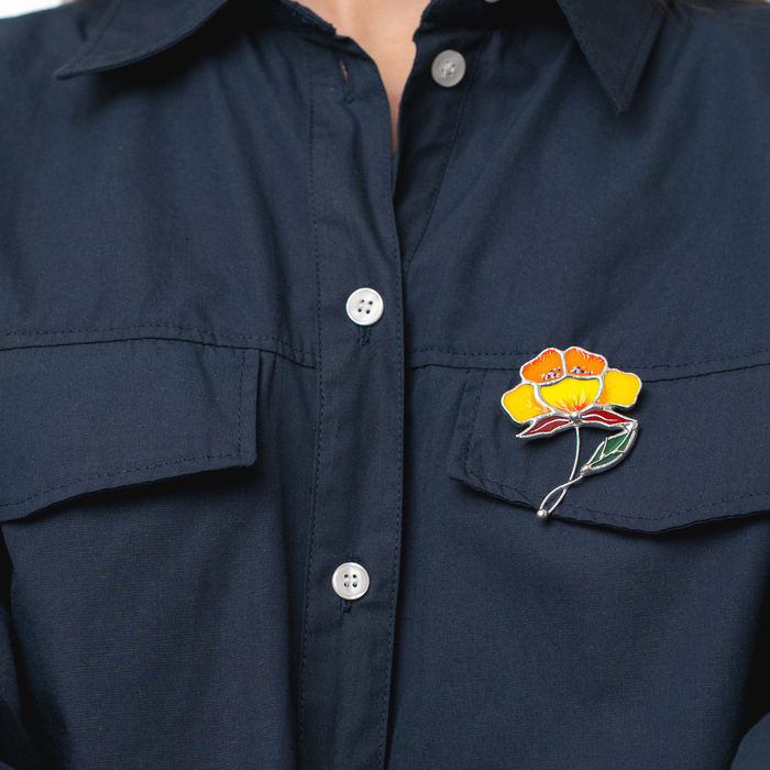 Брошка Півонія помаранчева