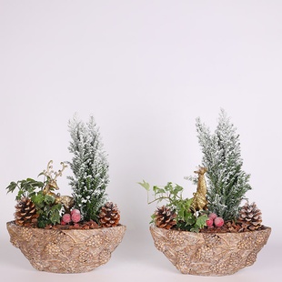 Зимняя композиция в кашпо