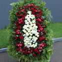 Жалобний вінок біло-червоний