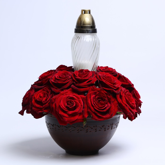 Ритуальна композиція з лампадкою "Тепло спогадів"