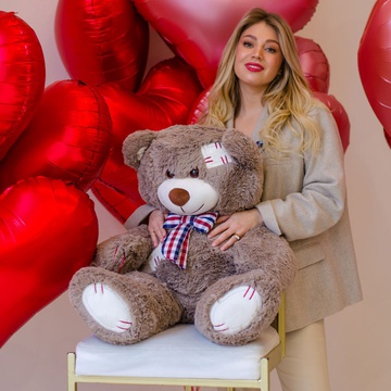 М'яка іграшка Ведмідь капучино з латками, М