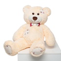 Мягкая игрушка Медведь бежевый с латками, M