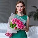 Букет 21 розовый тюльпан