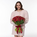 Букет 101 красный тюльпан