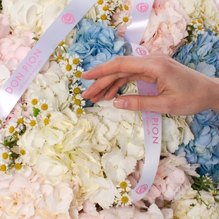 Цветы в корзине "51 гортензия микс с ромашкой"