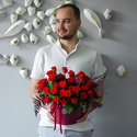 Цветы в коробке "Страстная роскошь"