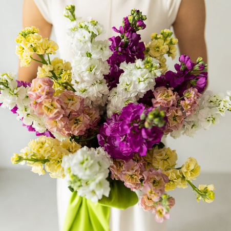 Букет з 17 матіол мікс