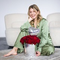 Цветы в коробке "Сердце из роз Love is"