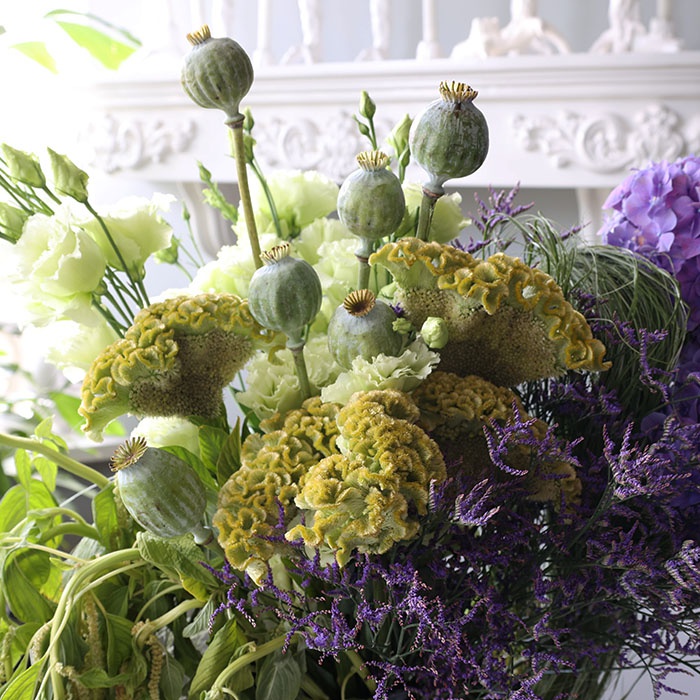 Інтер'єрна композиція у вазі "Квітковий феєрверк"