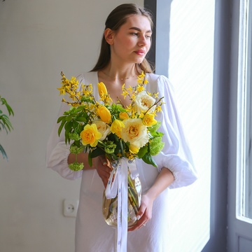 Квіти у вазі "Сонячний букет"
