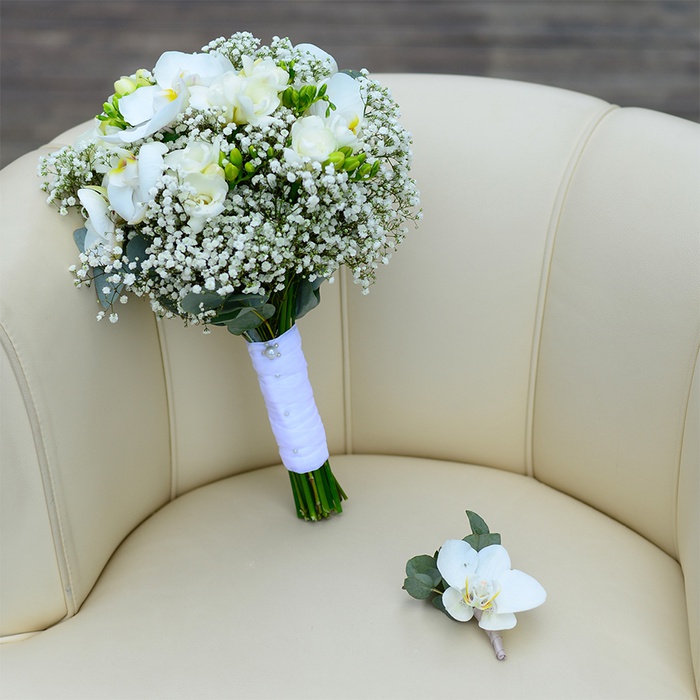 Букет нареченої "Повітряний білий"