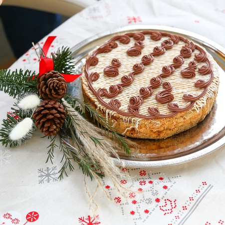 Подарунковий набір "Торт вершковий в новорічній серветці"