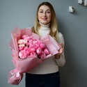 9 пионовидных роз Сильва Пинк