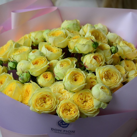 19 пионовидных роз Пиони Баблз