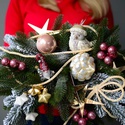 Новорічна композиція зі штучної хвої "Новорічна ніч"