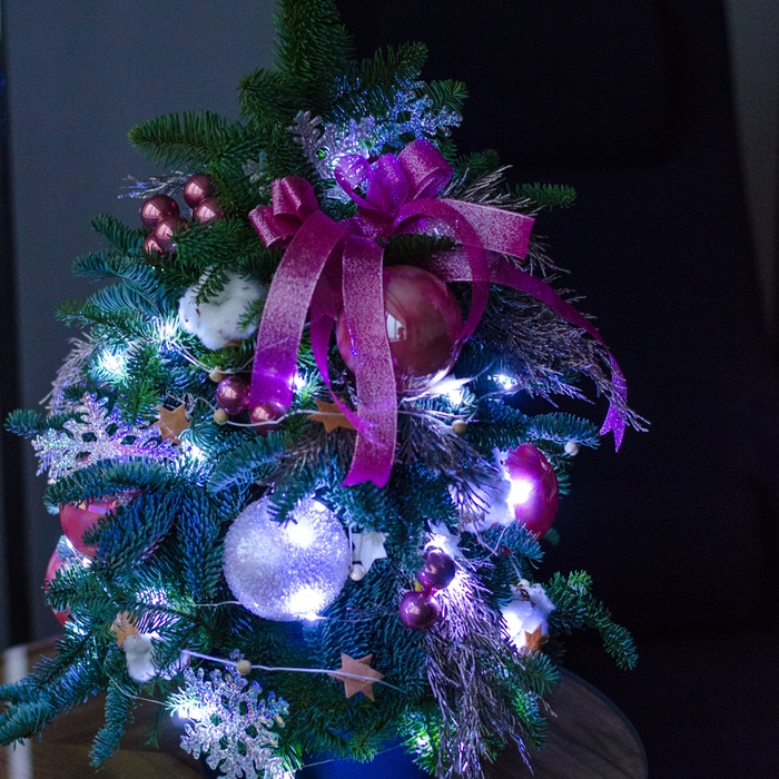 Новорічна ялинка "Рожевий перламутр"