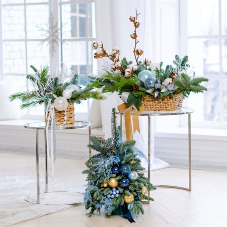 Сет из 3 новогодних композиций "Голубая сказка"