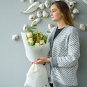 Букет з білою трояндою, пшеницею та евкаліптом